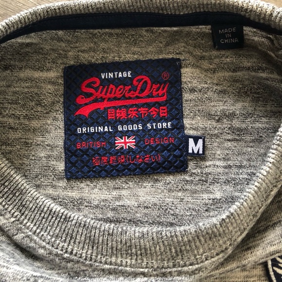 SuprerDry Men’s Patches Gray Tee S - Picture 5 of 8